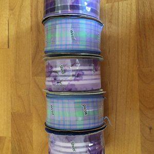 Purple Ribbon Lot of 5 Rolls by Offray NEW Assorted Prints and Patterns